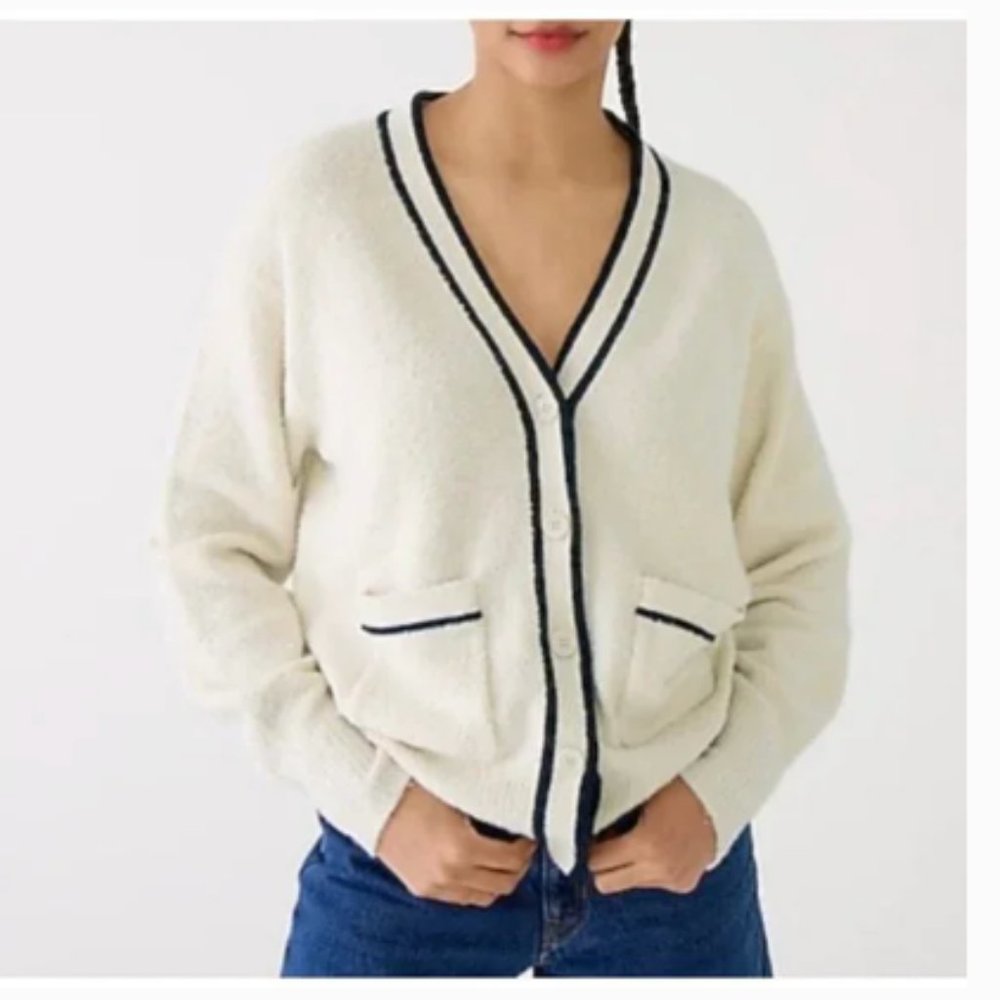 Off-White Boucle Cardigan Sweater - J.CREW